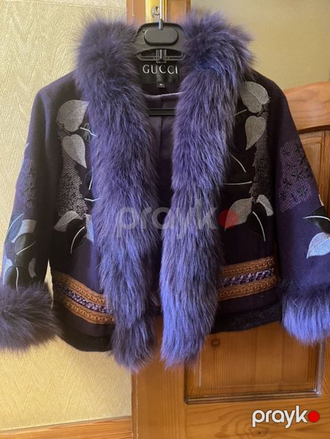Guccı qadın jaketi – bənövşəyi tonlarda lüks dizayn - Model: qısa