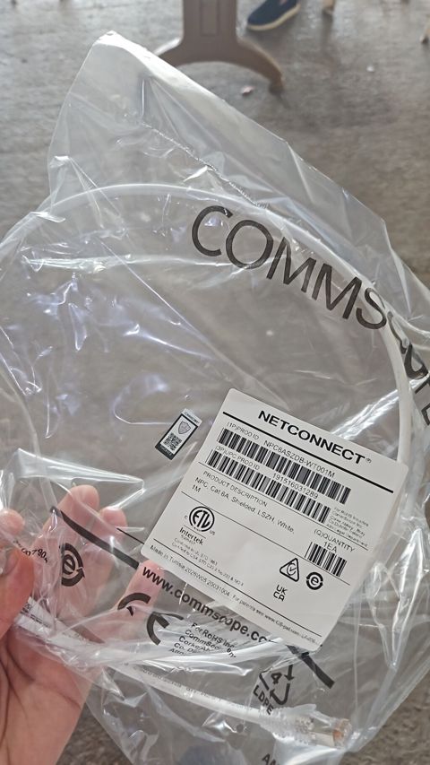 CommScope Netconnect NPC Cat 6A Patch Cord – 1M, Shielded, Lszh, Ağ — Bakı