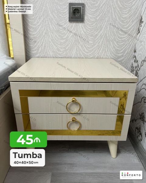 Tumba – 40×40×50 sm - İki çekmecəli komod/tumba - Rəng seçimi — Bakı