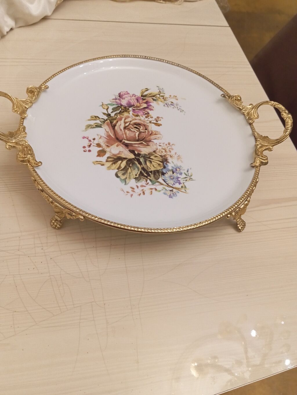 Porcelain süfrə ləyən/tray - Material: ağ porselen lövhə - Üzərində — Mallar, Bakı (7)