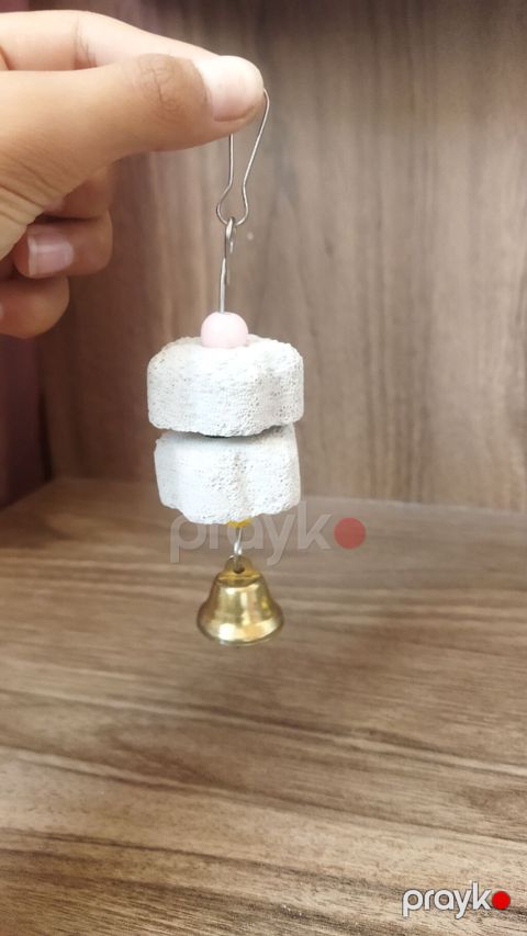 Məhsul: Qəfəs üçün asma quş oyuncağı – mineral daşlı və zəngli