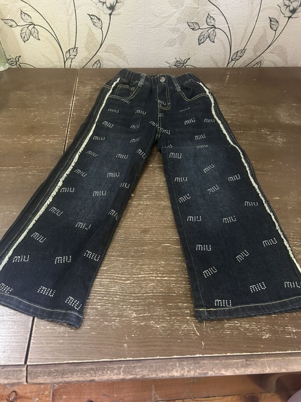 Uşaq üçün tünd mavi cins şalvar - Material: klassik denim (cins) — Qızlar üçün yubka, Bakı (4)
