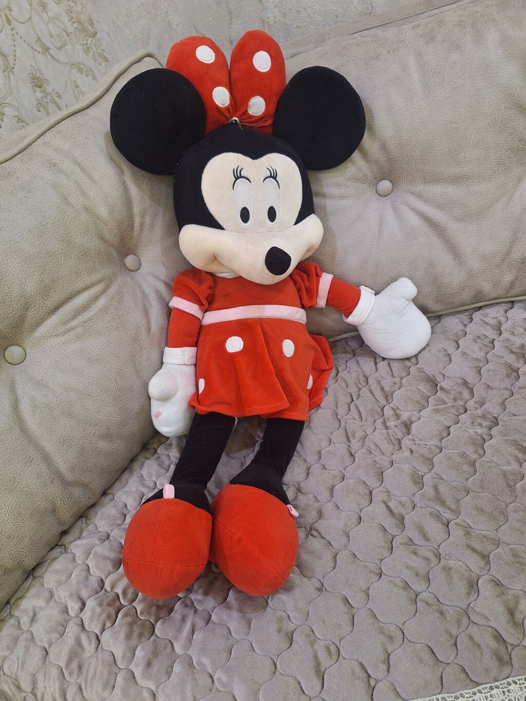 Böyük ölçülü Minnie Mouse plyuş oyuncağı - Dizayn: Qırmızı ağ xallı — Yumşaq oyuncaqlar, Gəncə (2)