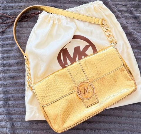 Qızılı rəngli Michael Kors çiyin çantası - Parlaq qızılı ton, ilan — Bakı