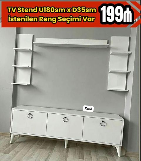 TV stend dəsti – 199₼ Ölçü: 180 sm (eni) x 35 sm (dərinlik) İstənilən — Bakı