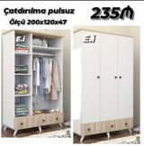 Yeni, 3 qapılı, Siyirməli, Ağ, Açılan, Düz dolab — Мебель
