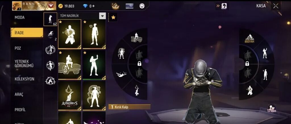 Free Fire oyun hesabı Ümumi: - Profil: FF Turan (UID ekranda — Digər, Bakı (2)