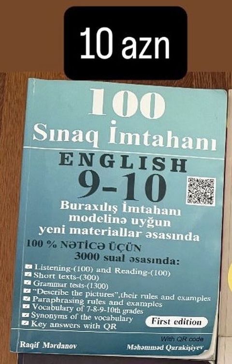 “100 Sınaq İmtahanı – English 9–10” Qiymət: 10 azn — Gəncə