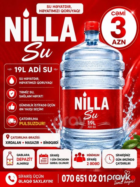 Nılla Su – 19L adi içməli su - Gündəlik istifadə üçün ən yaxşı seçim — Xırdalan