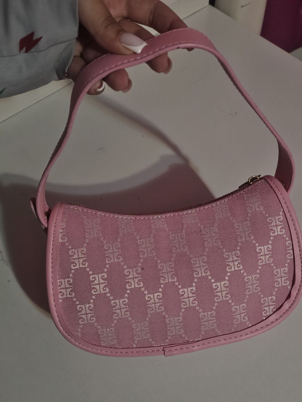 Original pierre cardin – açıq çəhrayı rəng - Model: baguette tipli — Çantalar, Masazır (4)