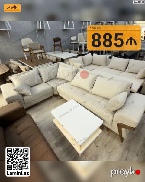Künc divan – La Mini - Model: Künc Divan (kod: 12553) - Qiymət: 885 — Bakı