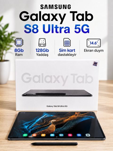 Samaung Galaxy Tab S8 Ultra 128Gb 5G — Bakı