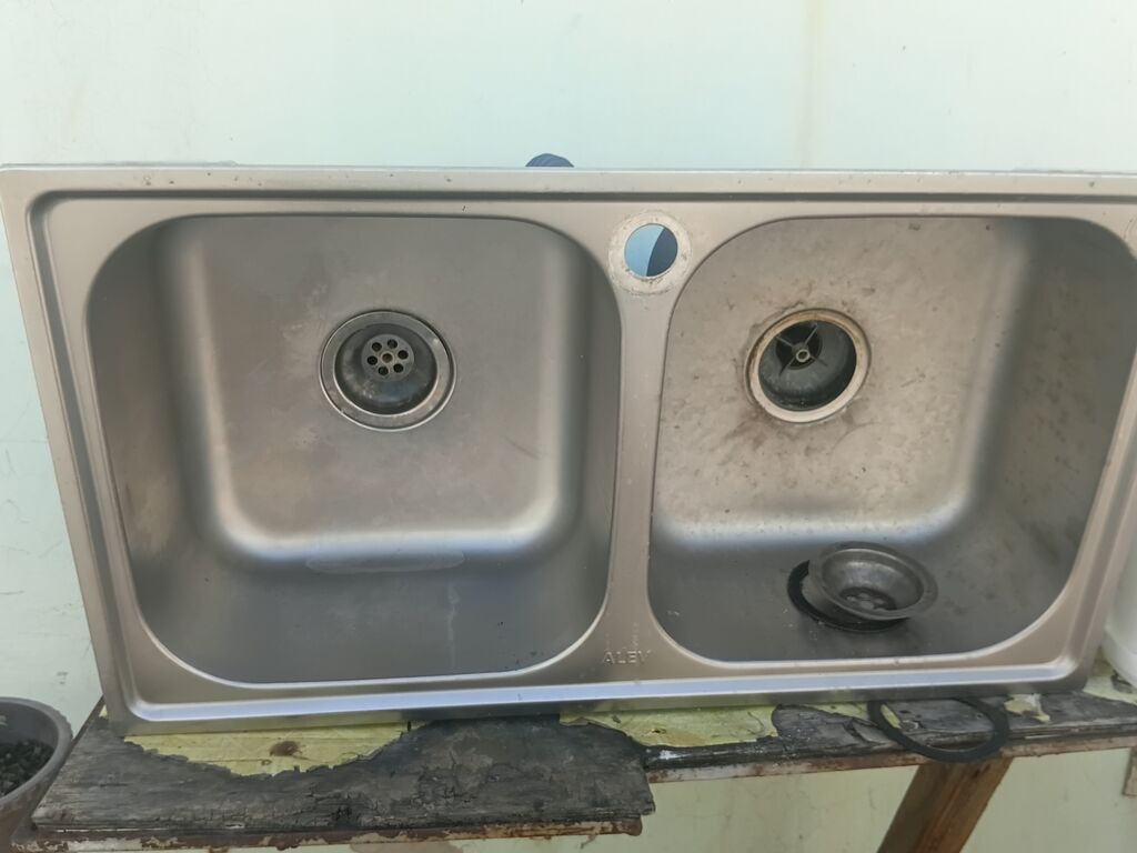 İşlənmiş Düzbucaqlı Mətbəx çanağı, Şkafsız, Paslanmaz polad — Santexnika, Digah (2)