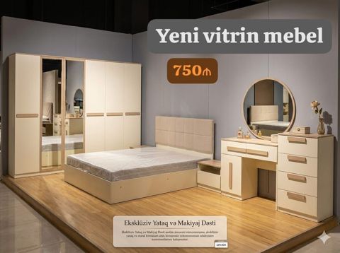 *750₼ yeni vitrin Yataq mebeli Satılır*‼ Matras hədiyyə — Mehdiabad