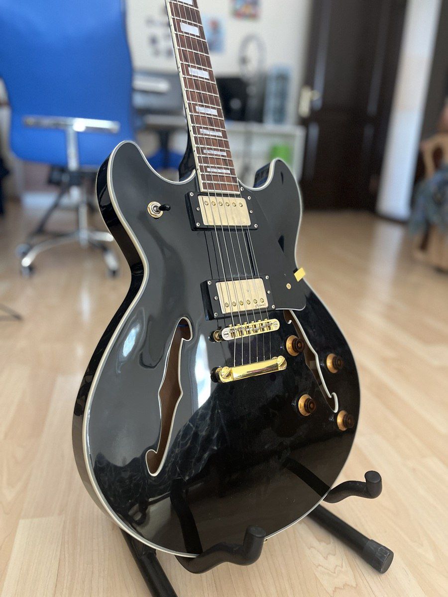 Elektro gitara Harley Benton HB-35 Plus (Black) semi-hollow — Musiqiə alətləri, Bakı (3)