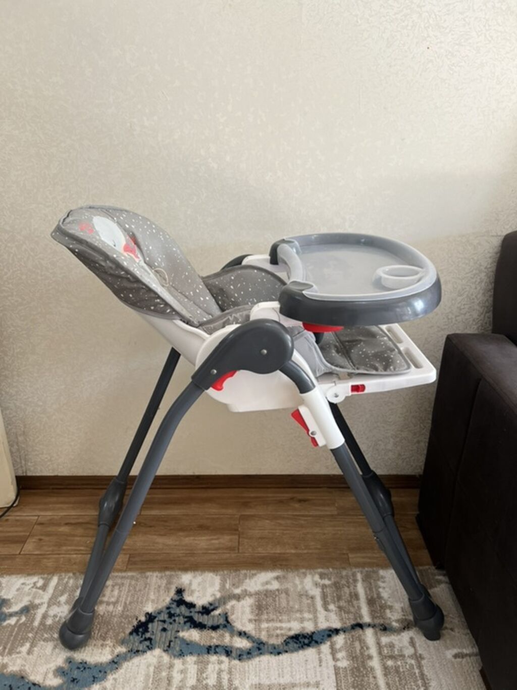 Uşaq yemək stulu - Rəng: boz/ağ, dəniz mövzulu naxışlı yumşaq — Mallar, Bakı (3)