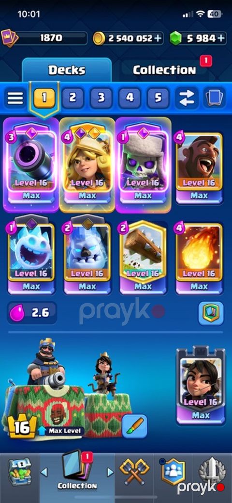 Məhsul: Clash Royale oyun hesabı Xüsusiyyətlər: - Kral Səviyyəsi: 16 — Bakı