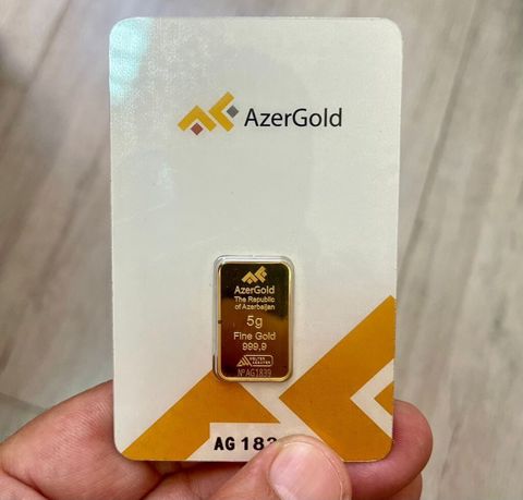 AzərGold 5 qramlıq, 999 prob, qızıl külçə. Qiymət Sondur. Azer Qold — Bakı