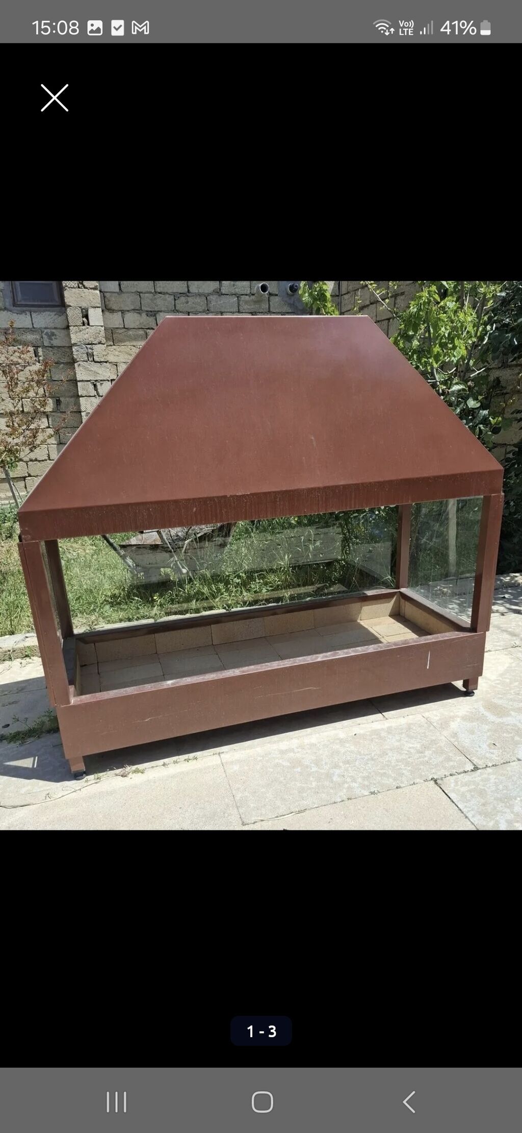 Metall konstruksiyalı şüşəbənd-mangal/qril stendi - Material: qalın — Mallar, Saray (3)
