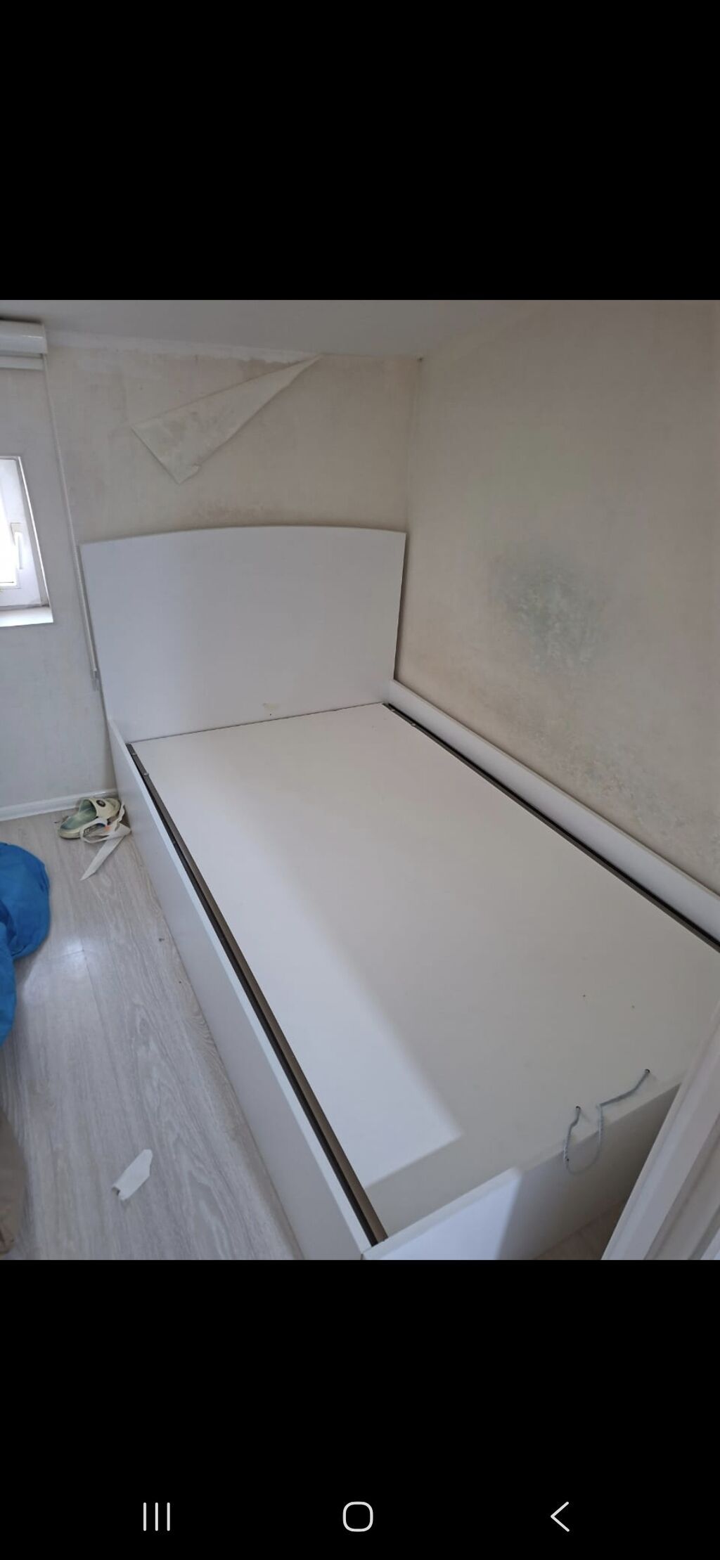 Bazalı tək nəfərlik çarpayı - Ölçü: 200 x 125 sm (2/125) - Rəng: ağ — Yataqlar, Bakı