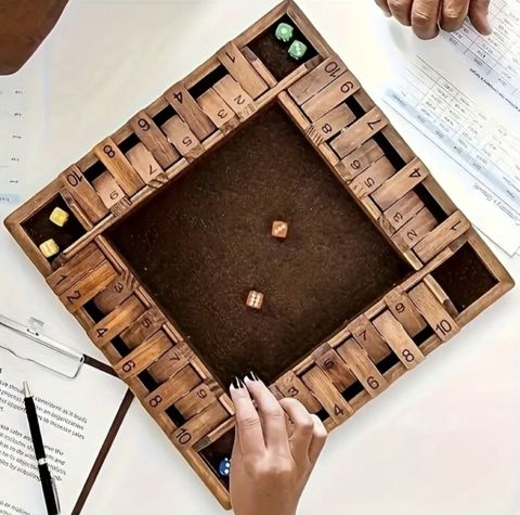 Taxta “Shut the Box” zər oyunu - Material: təbii ağacdan hazırlanmış — Sumqayıt