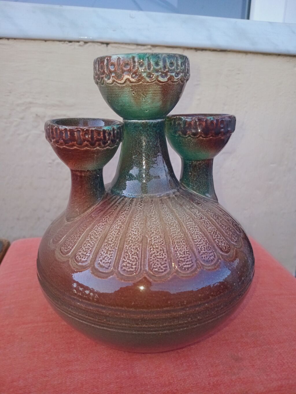 Keramik 4 şamlıq – dekorativ masaüstü şamdan - Material — Mallar, Bakı (3)