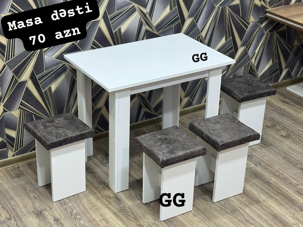 Kvadrat masa, Qonaq otağı üçün, 4 nəfər — Mebel, Bakı (2)
