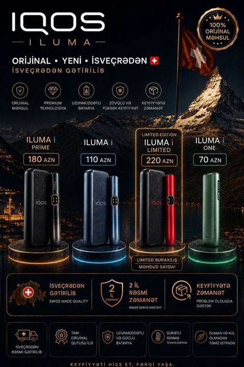 Iqos Iluma – İsveçrədən gətirilmiş, 100% orijinal məhsul. Modellər və — Bakı