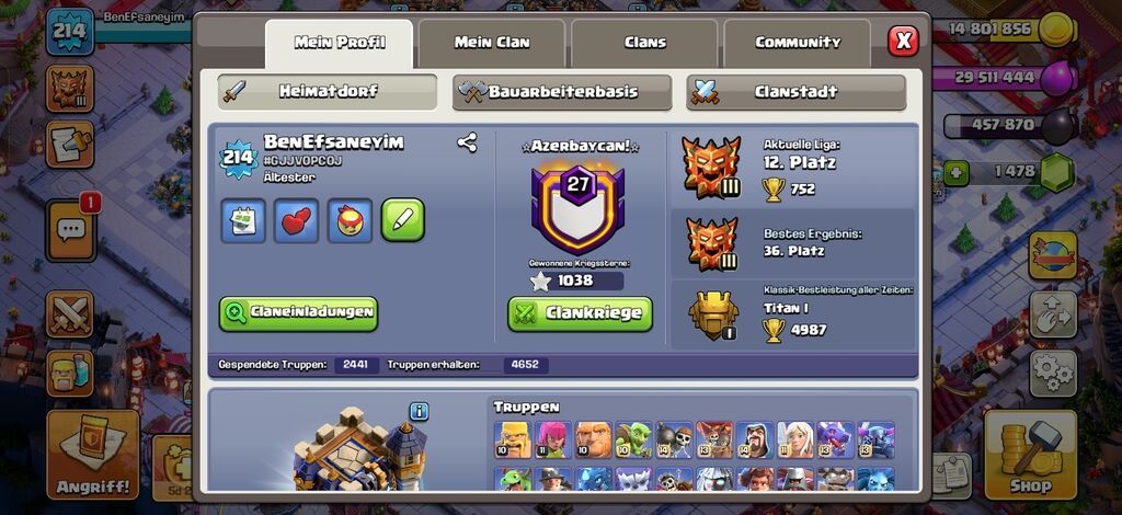 Clash of Clans hesabı – BenEfsaneyim - Bələdiyyə (Town Hall): 18 — Xidmətlər, Bakı (2)
