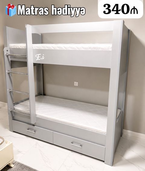 Oğlan və qız üçün, Yeni, Çarpayı, Matras ilə, Siyirməli, MDF — Mehdiabad