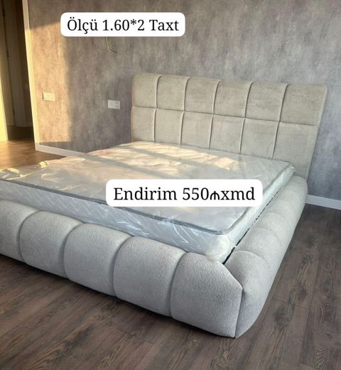 Taxt – ölçü 1.60 2.00 m - Yumşaq parça üzlük, iri panelli başlıq — Bakı