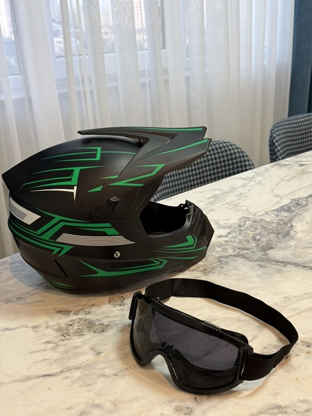 İdeal vəziyyətdə kross Motokross/Dual-sport dəbilqə və eynək dəsti — Avto, Bakı (2)