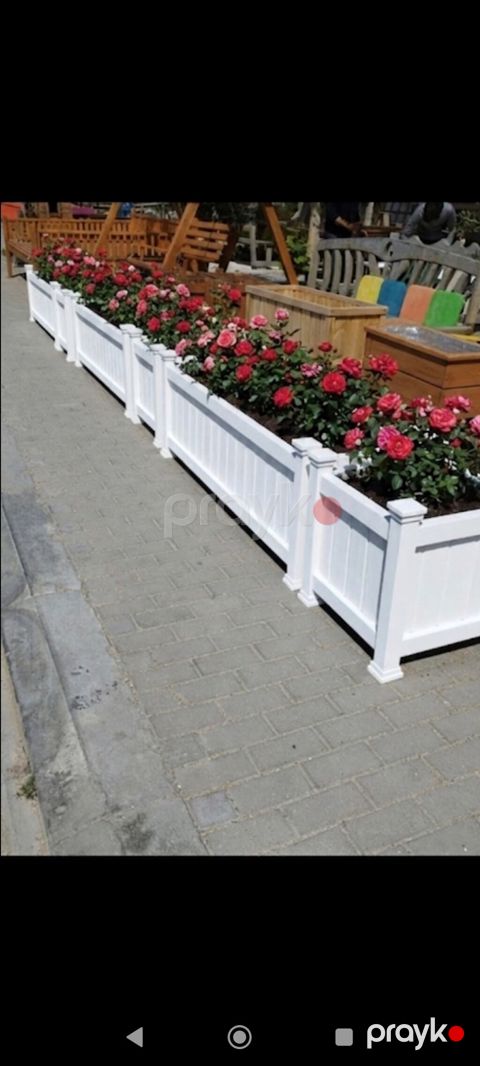 Ağ rəngli dekorativ bağ qutuları – modul tipli - Material: hava — Digah