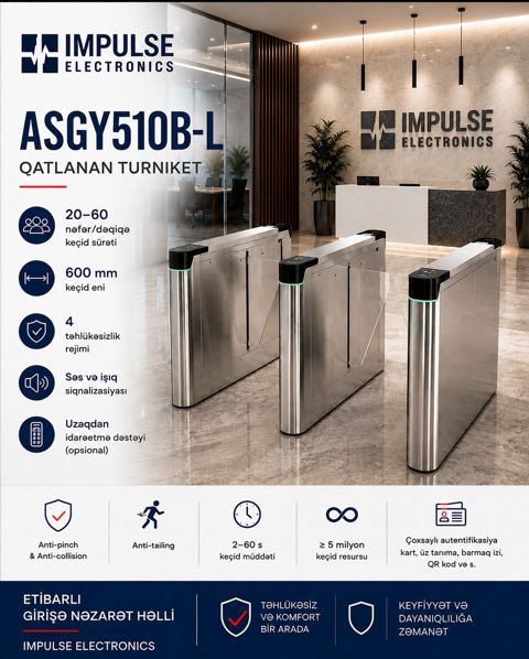 Turniket sistemi Flap Turniket Girişə Nəzarət Dahua ASGY510B-L — Bakı