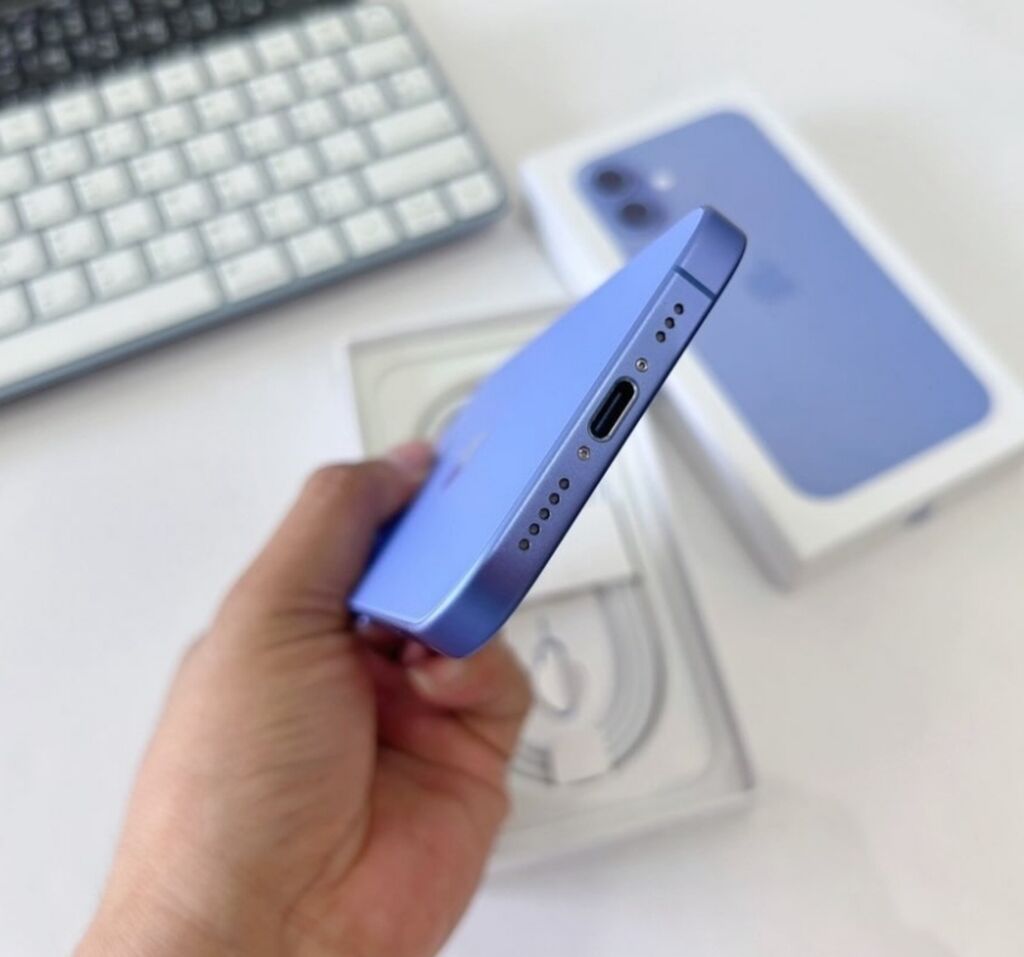 IPhone 16, 256 GB, Göy, Zəmanət, Simsiz şarj, Face ID — Apple iPhone, Digah (5)