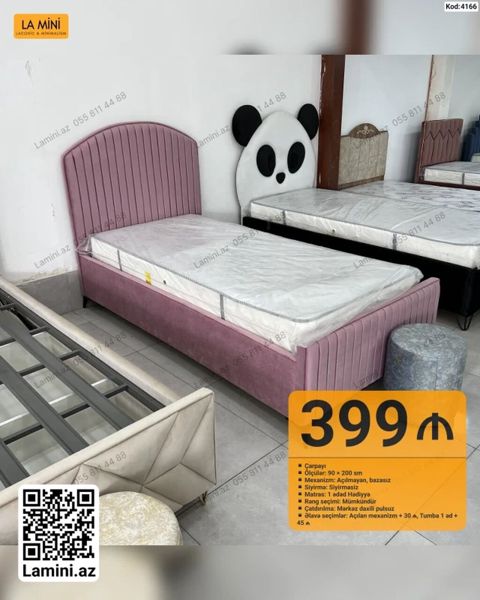 Çarpayı – La Mini (Kod: 4166) - Ölçü: 90×200 sm - Mexanizm — Bakı