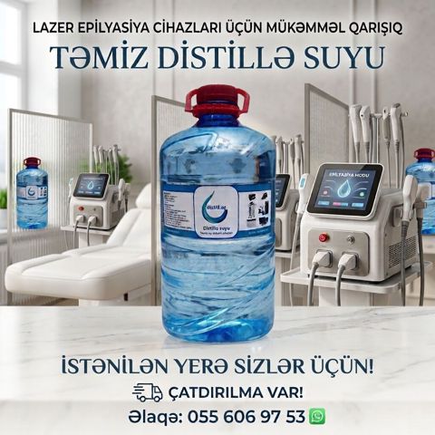 Məhsul: Təmiz distillə suyu - Lazer epilyasiya cihazları və digər — Bakı
