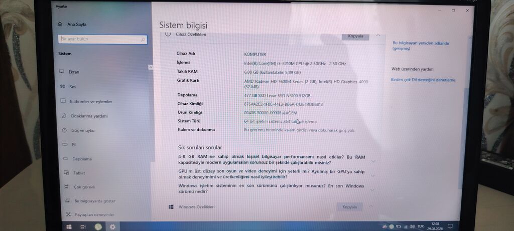 HP Pavilion g6 noutbuku - Ekran: 15.6" HD, parlaq panel - Prosessor — HP, Tərtər (3)