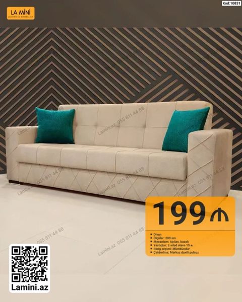 Divan – La Mini (Kod: 10831) - Ölçü: 200 sm - Mexanizm: Açılan — Bakı