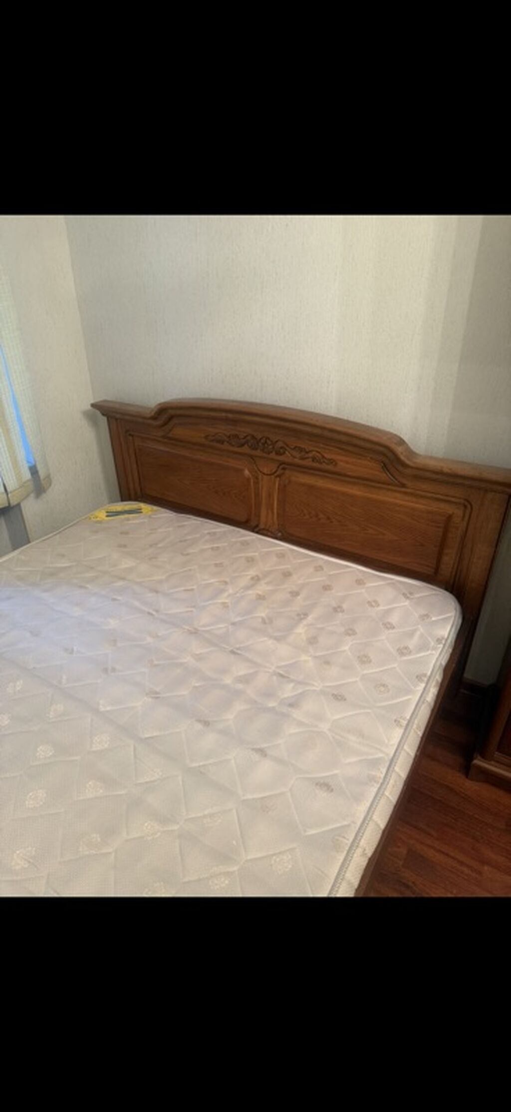 Taxt matrasli, Ruminiya - Material: massiv ağac (klassik oyma başlıq — Mebel, Bakı (3)