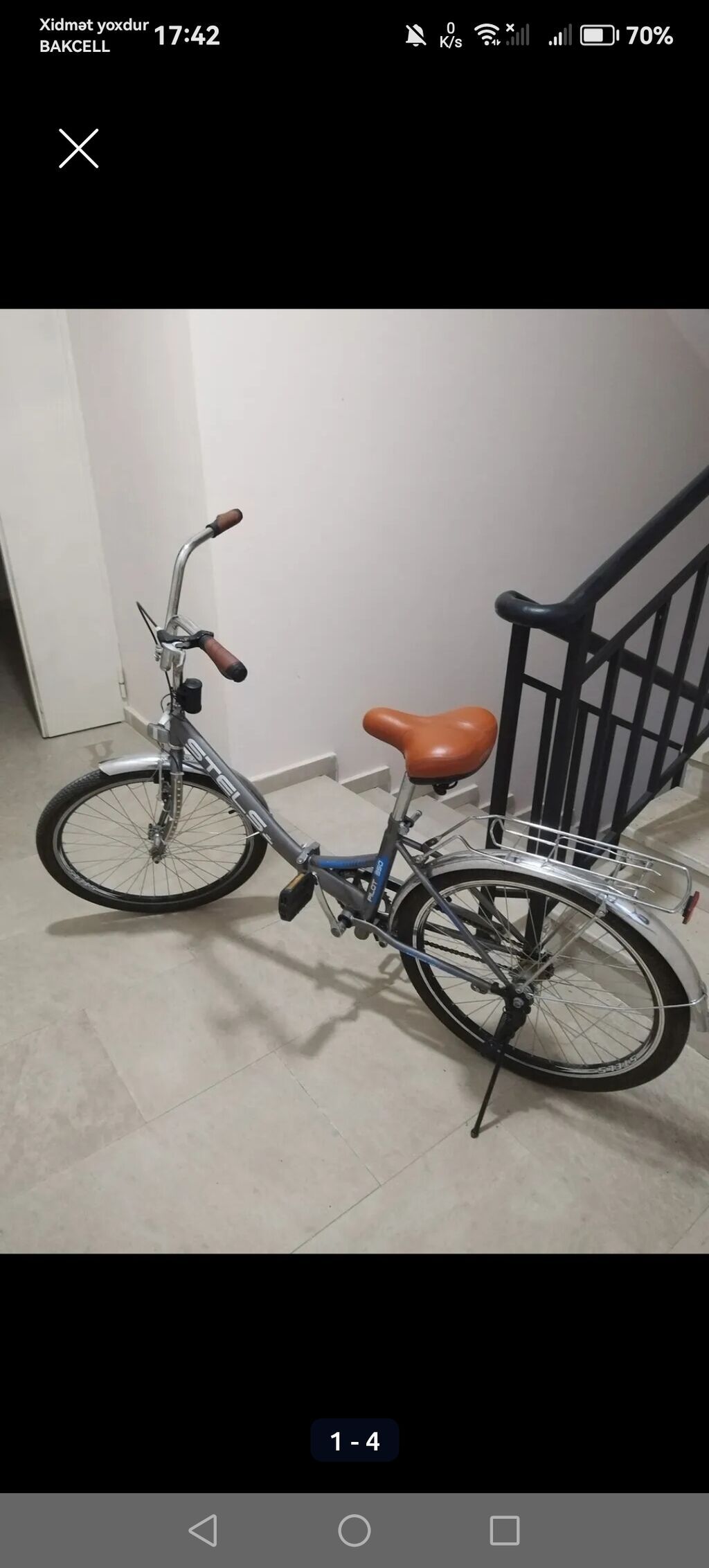 Stels Pilot 230 şəhər/krüizer tipli velosiped - Rəng: boz-gümüş — Velosipedlər, Bakı