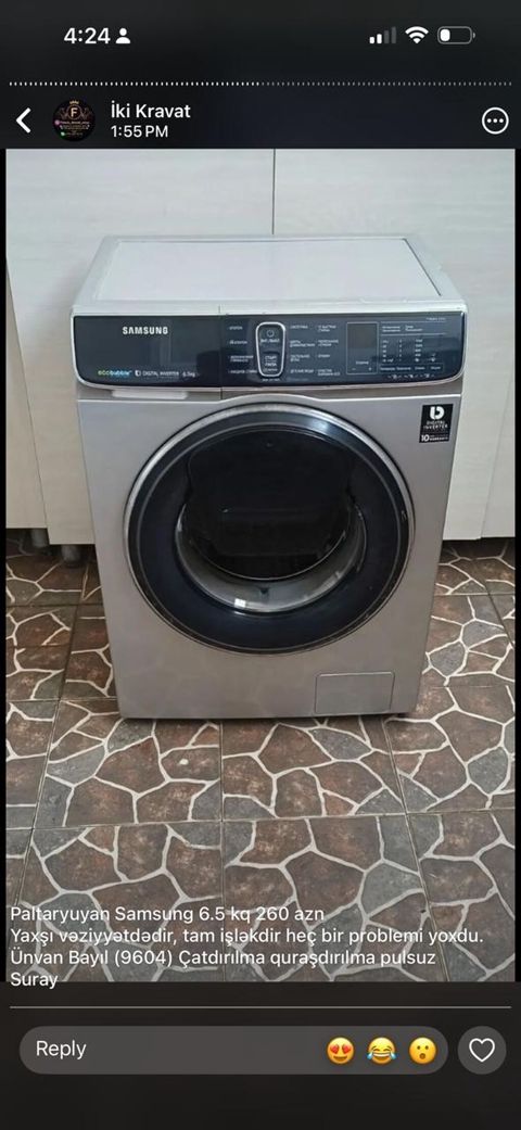 Paltaryuyan Samsung 6.5 kq 260 azn Yaxşı vəziyyətdədir, tam işləkdir — Bakı