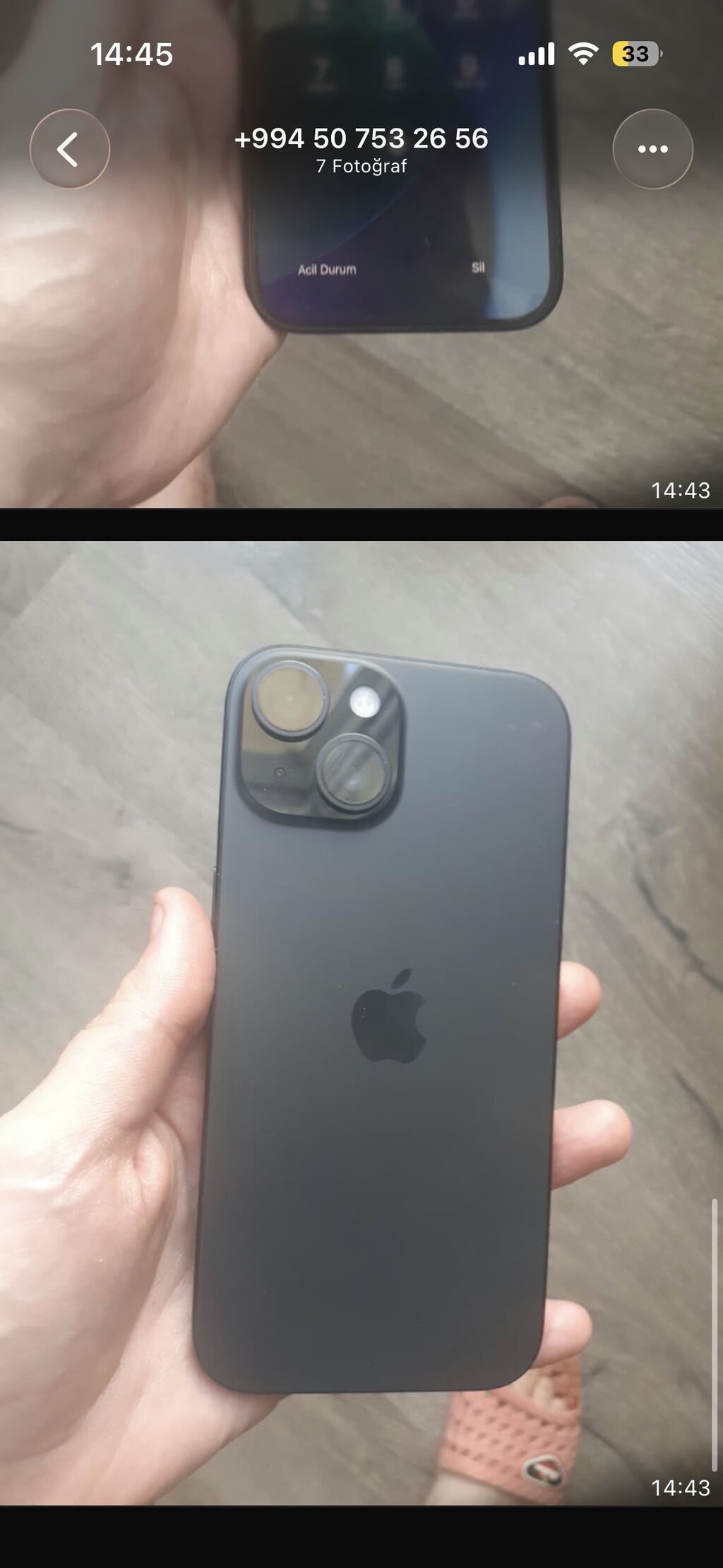 IPhone 15, 128 GB, Qara, Zəmanət, Barmaq izi, Simsiz şarj — Apple iPhone, Qobu (6)