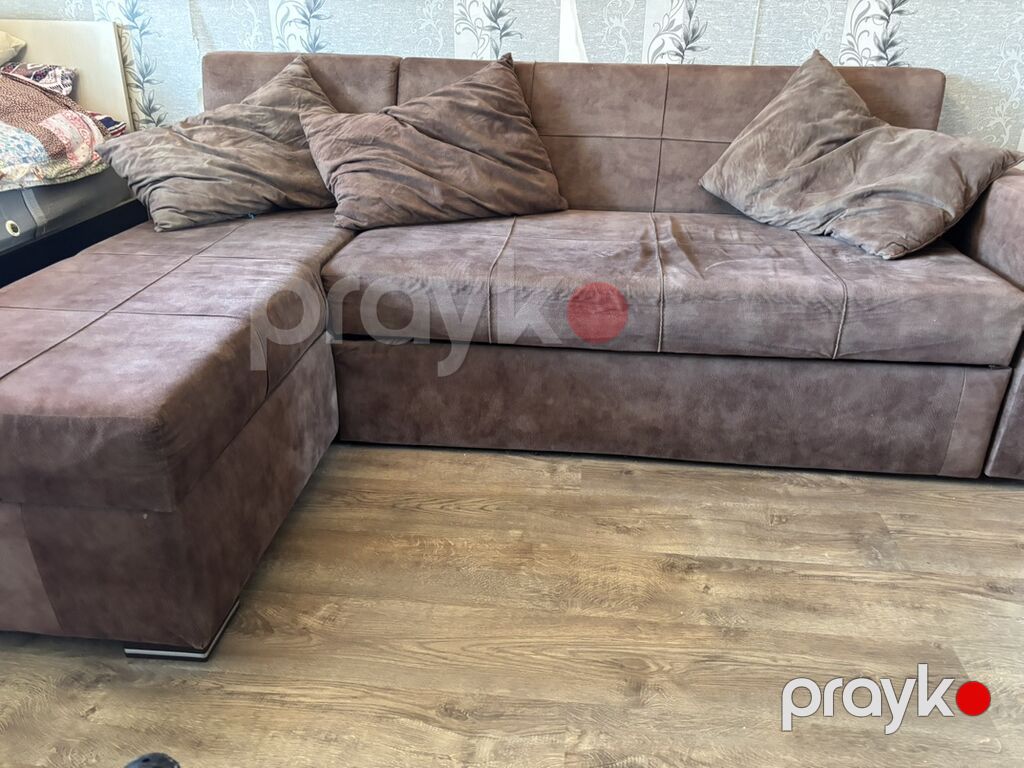 Künc divan – L formalı, sadə və rahat dizayn - Rəng: tünd/qəhvəyi — Mebel, Bakı (2)