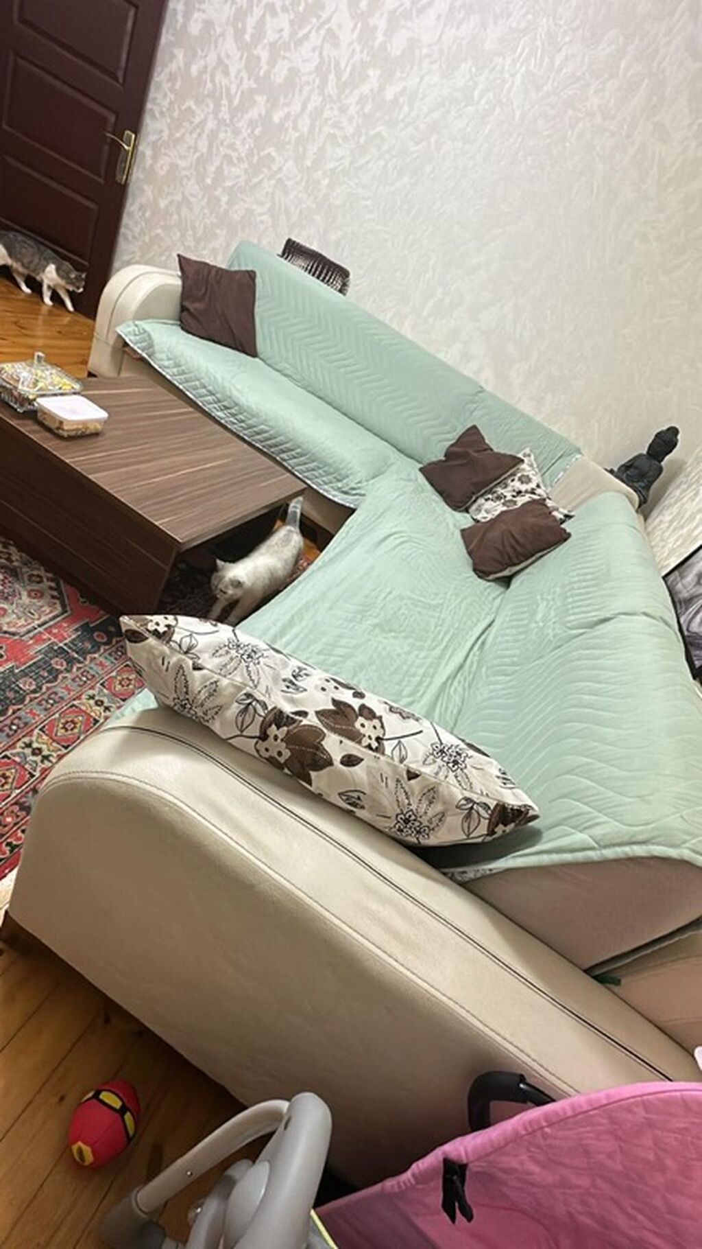 Künc divan dəsti - L‑şəkilli, geniş oturacaq sahəsi və dərin — Mebel, Bakı (3)
