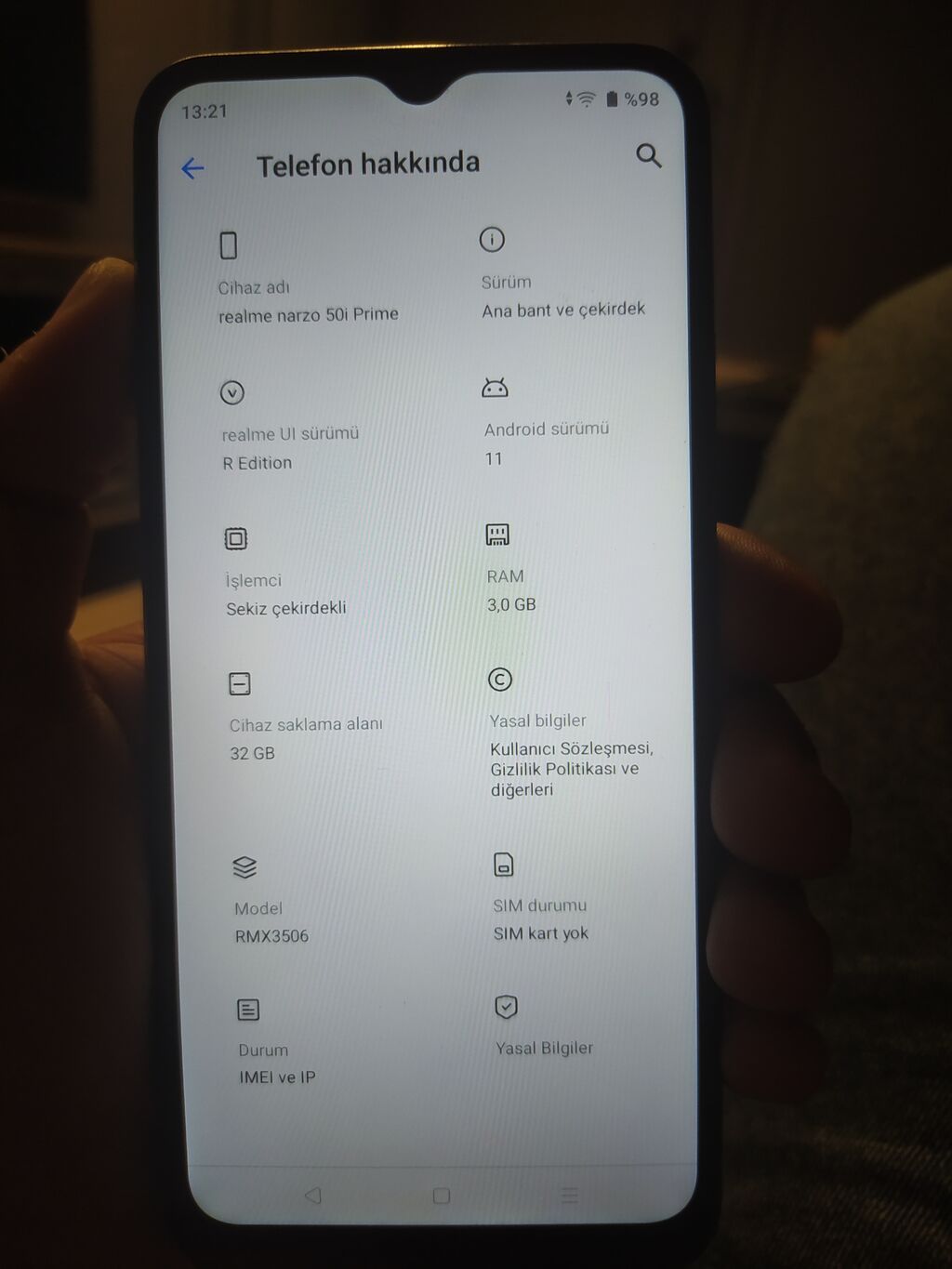 Realme Narzo 50i Prime, 32 GB, rəng - Göy, Sensor — Realme, Bakı (3)