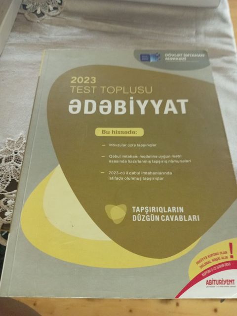 Məhsul: 2023 “Ədəbiyyat – Test Toplusu” Nəşriyyat/İdarə: Dövlət — Digah