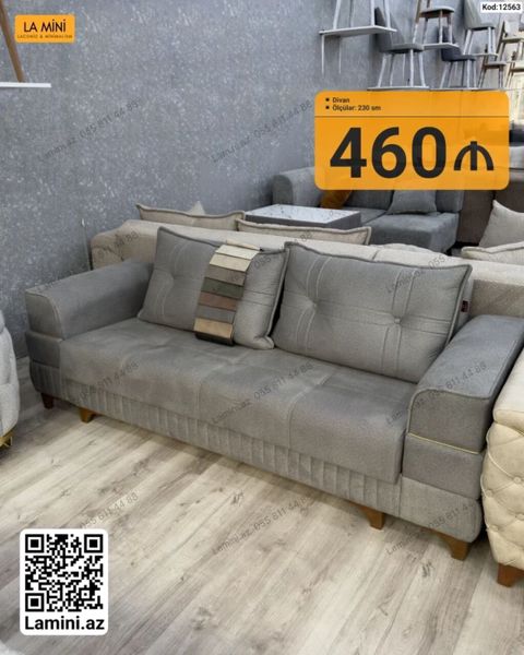 Məhsul: Divan Kod: 12563 - Ölçü: 230 sm - Rəng: Boz (neutrala — Bakı