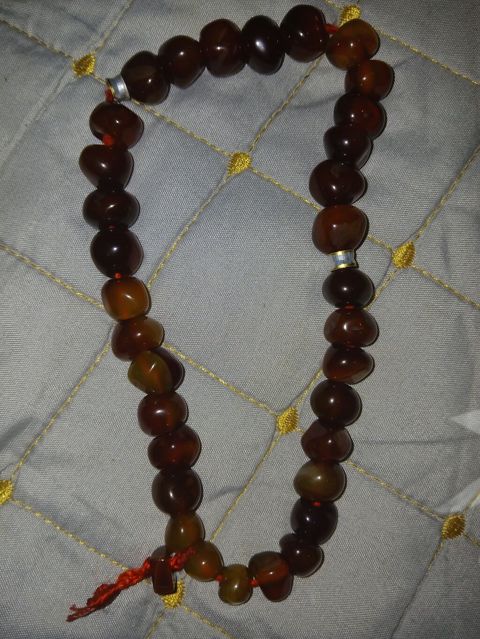 Kəhrəba rəngli təsbeh/dua muncuqları - Material: qəhvəyi–kəhrəba — Digah