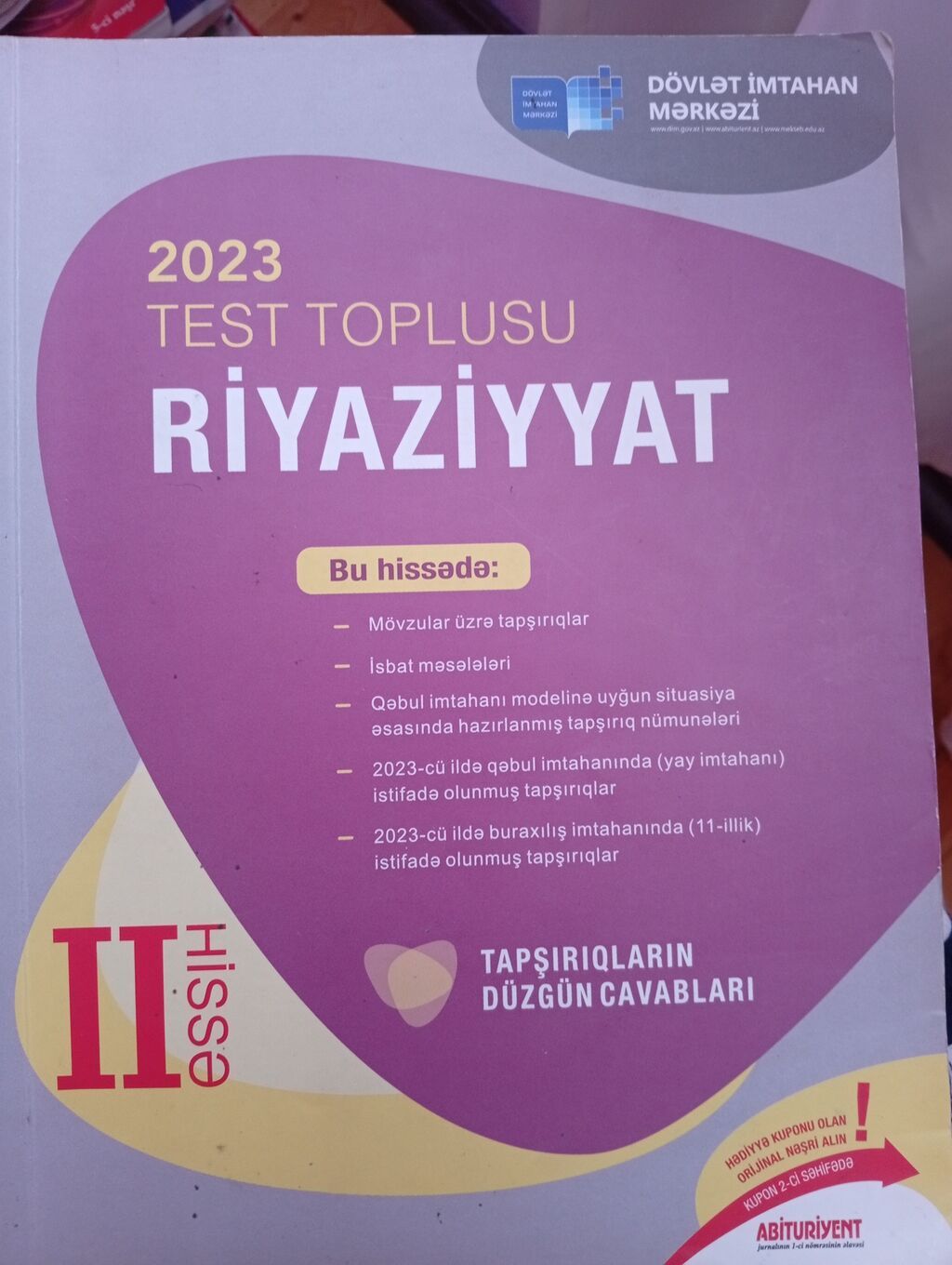 İngilis dili Testlər 11-ci sinif, DİM, 1-ci hissə, 2023 il — Kitablar və jurnallar, Bakı (3)